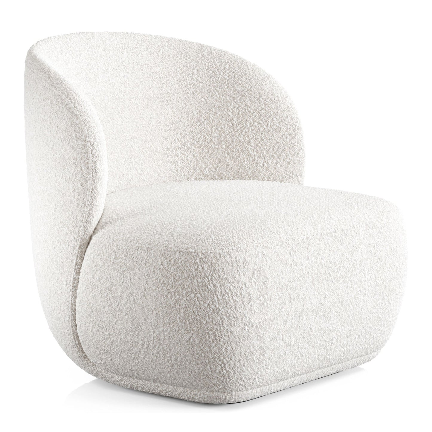 White Boucle Wingback Chair By Homeroots | Accent Chairs | Modishstore - 2