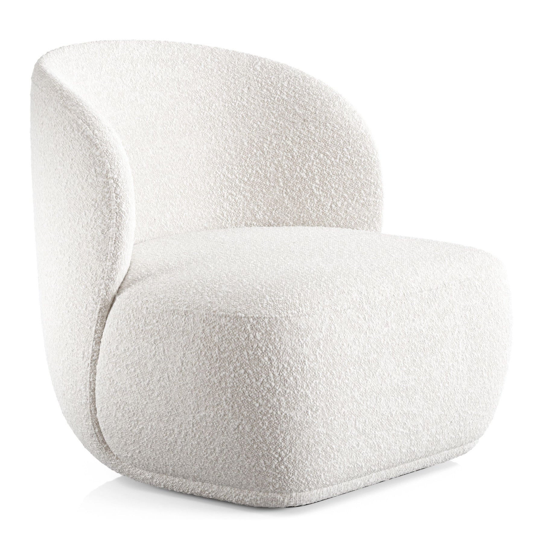 White Boucle Wingback Chair By Homeroots | Accent Chairs | Modishstore - 2
