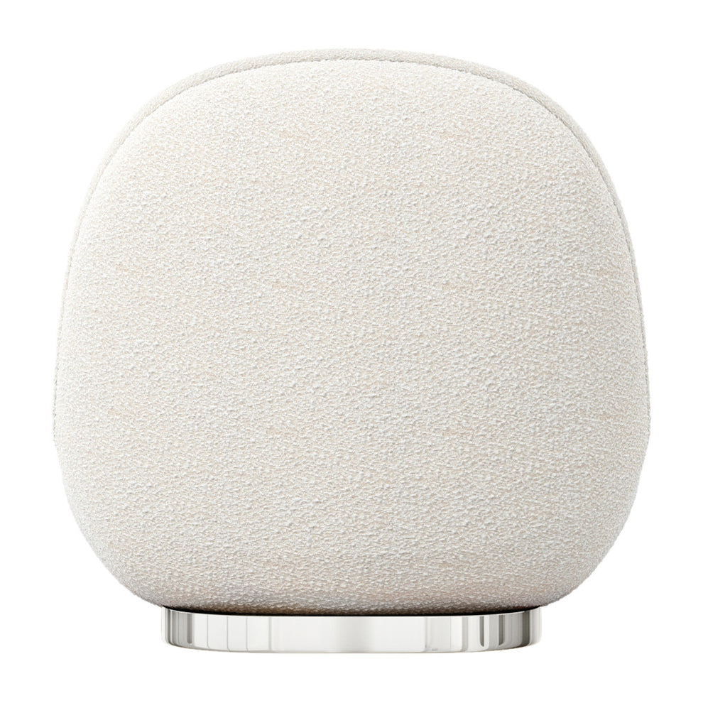 White and Silver Boucle Slipper Chair By Homeroots | Accent Chairs | Modishstore - 5