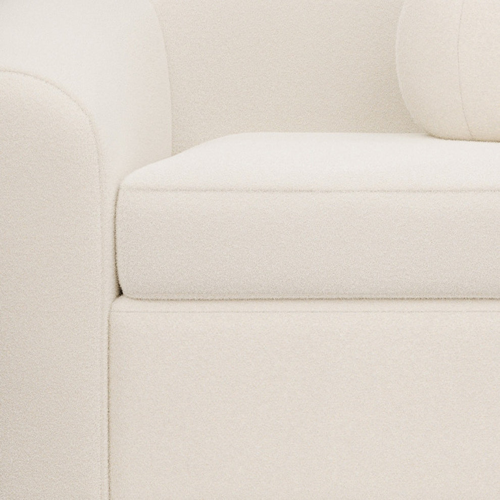White and Natural Boucle Arm Chair By Homeroots | Accent Chairs | Modishstore - 6