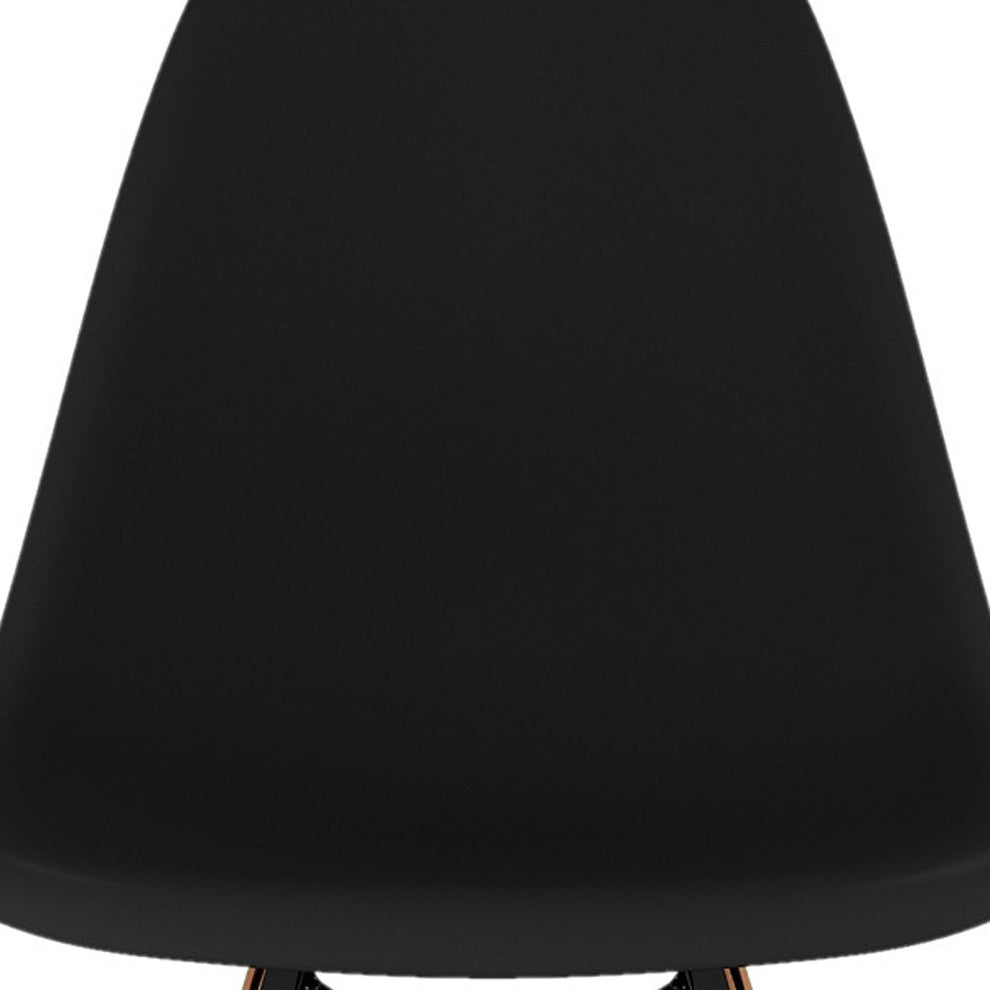 Black And Brown Heavy Duty Plastic And Solid Wood Counter Height Bar Chair By Homeroots | Bar Stools | Modishstore - 6