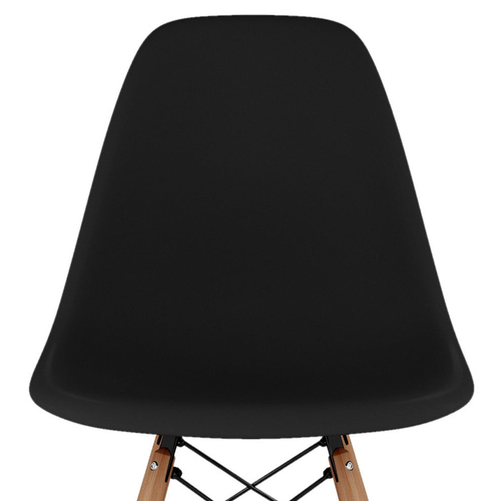 Black And Brown Heavy Duty Plastic And Solid Wood Counter Height Bar Chair By Homeroots | Bar Stools | Modishstore - 7