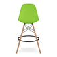 Green And Brown Heavy Duty Plastic And Solid Wood Counter Height Bar Chair By Homeroots | Bar Stools | Modishstore - 5