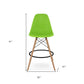 Green And Brown Heavy Duty Plastic And Solid Wood Counter Height Bar Chair By Homeroots | Bar Stools | Modishstore - 8