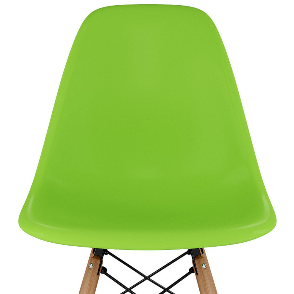 Green And Brown Heavy Duty Plastic And Solid Wood Counter Height Bar Chair By Homeroots | Bar Stools | Modishstore - 6