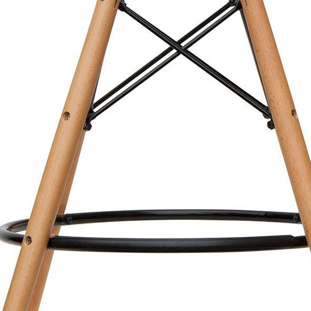 Clear And Brown Acrylic And Solid Wood Counter Height Bar Chair By Homeroots | Bar Stools | Modishstore - 6