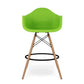 Green And Brown Heavy Duty Plastic And Solid Wood Low Back Counter Height Bar Chair By Homeroots | Bar Stools | Modishstore - 2