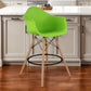 Green And Brown Heavy Duty Plastic And Solid Wood Low Back Counter Height Bar Chair By Homeroots | Bar Stools | Modishstore - 1
