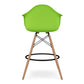 Green And Brown Heavy Duty Plastic And Solid Wood Low Back Counter Height Bar Chair By Homeroots | Bar Stools | Modishstore - 5
