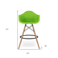 Green And Brown Heavy Duty Plastic And Solid Wood Low Back Counter Height Bar Chair By Homeroots | Bar Stools | Modishstore - 8