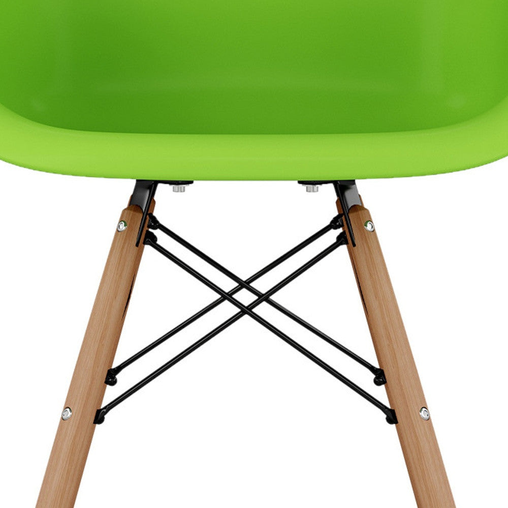 Green And Brown Heavy Duty Plastic And Solid Wood Low Back Counter Height Bar Chair By Homeroots | Bar Stools | Modishstore - 6