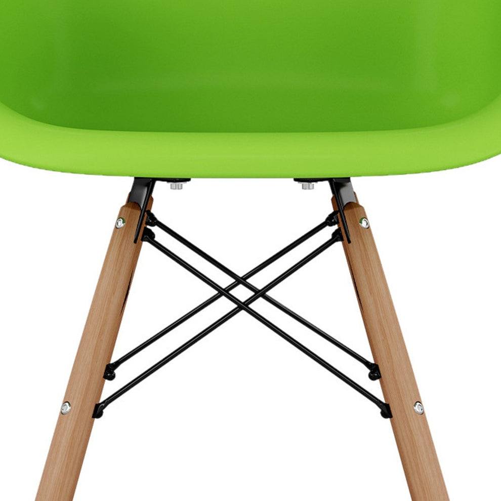 Green And Brown Heavy Duty Plastic And Solid Wood Low Back Counter Height Bar Chair By Homeroots | Bar Stools | Modishstore - 6