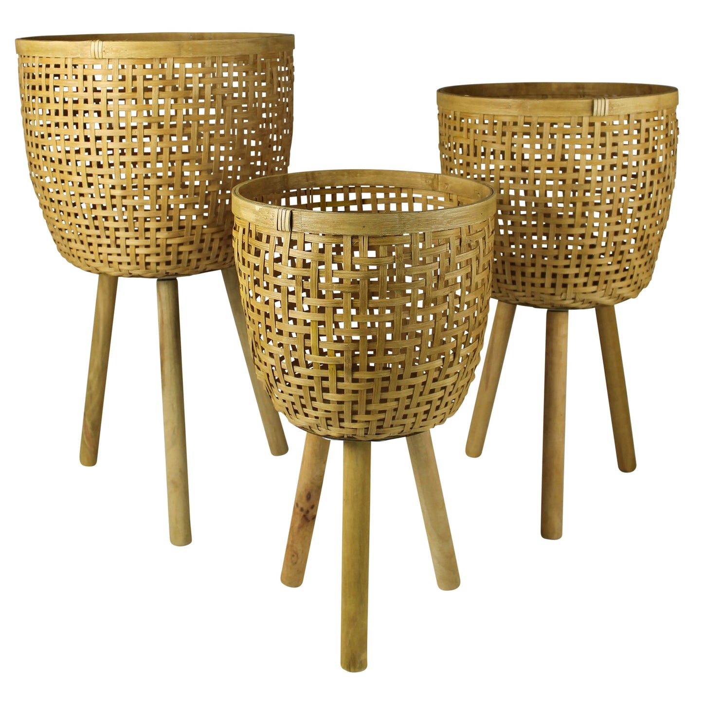 Acoma Baskets, Rattan - Set of 3 By HomArt | Bins, Baskets & Buckets | Modishstore - 1