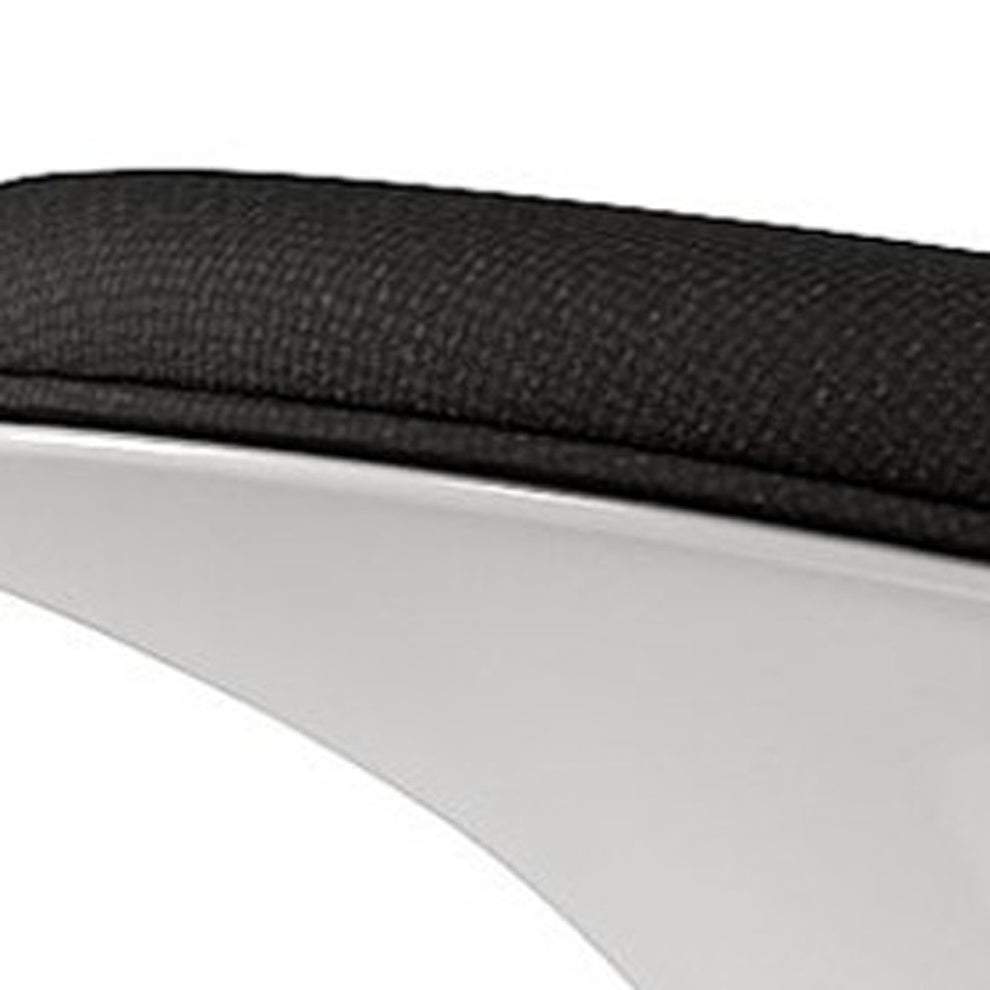 Black and White Wool And Fiberglass Contempo Footstool Ottoman By Homeroots | Ottomans | Modishstore - 5