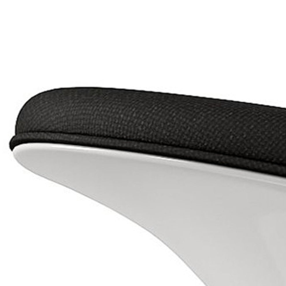 Black and White Wool And Fiberglass Contempo Footstool Ottoman By Homeroots | Ottomans | Modishstore - 6