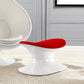 Red and White Wool And Fiberglass Contempo Footstool Ottoman By Homeroots | Ottomans | Modishstore - 1