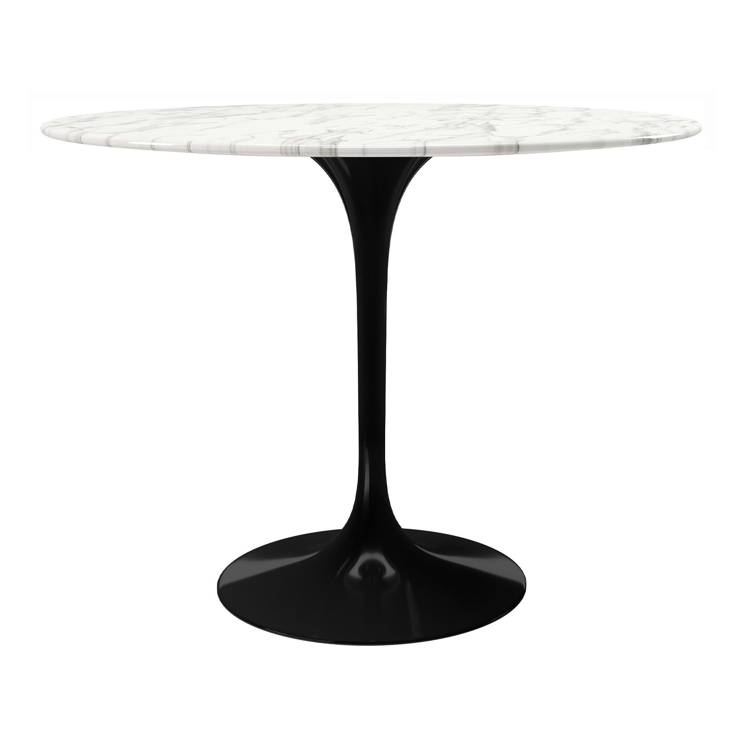 White And Black Marble And Metal Dining Table By Homeroots | Dining Tables | Modishstore - 2