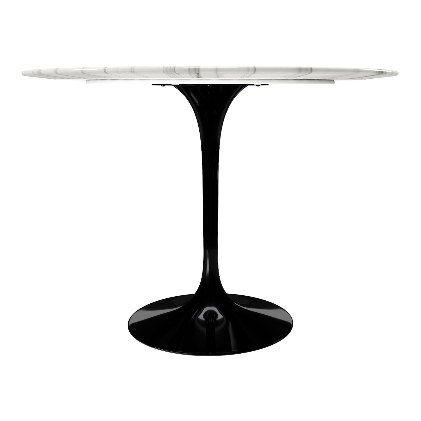 White And Black Marble And Metal Dining Table By Homeroots | Dining Tables | Modishstore - 3