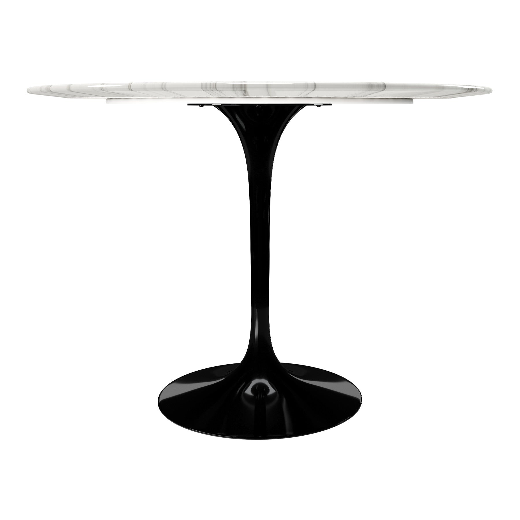 White And Black Marble And Metal Dining Table By Homeroots | Dining Tables | Modishstore - 3