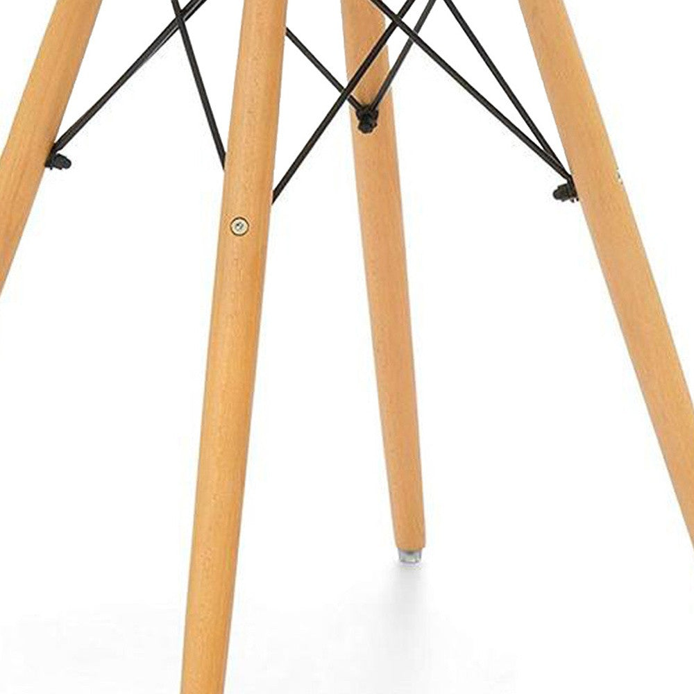 White And Natural Rounded Fiberglass And Solid Wood Dining Table By Homeroots | Dining Tables | Modishstore - 5