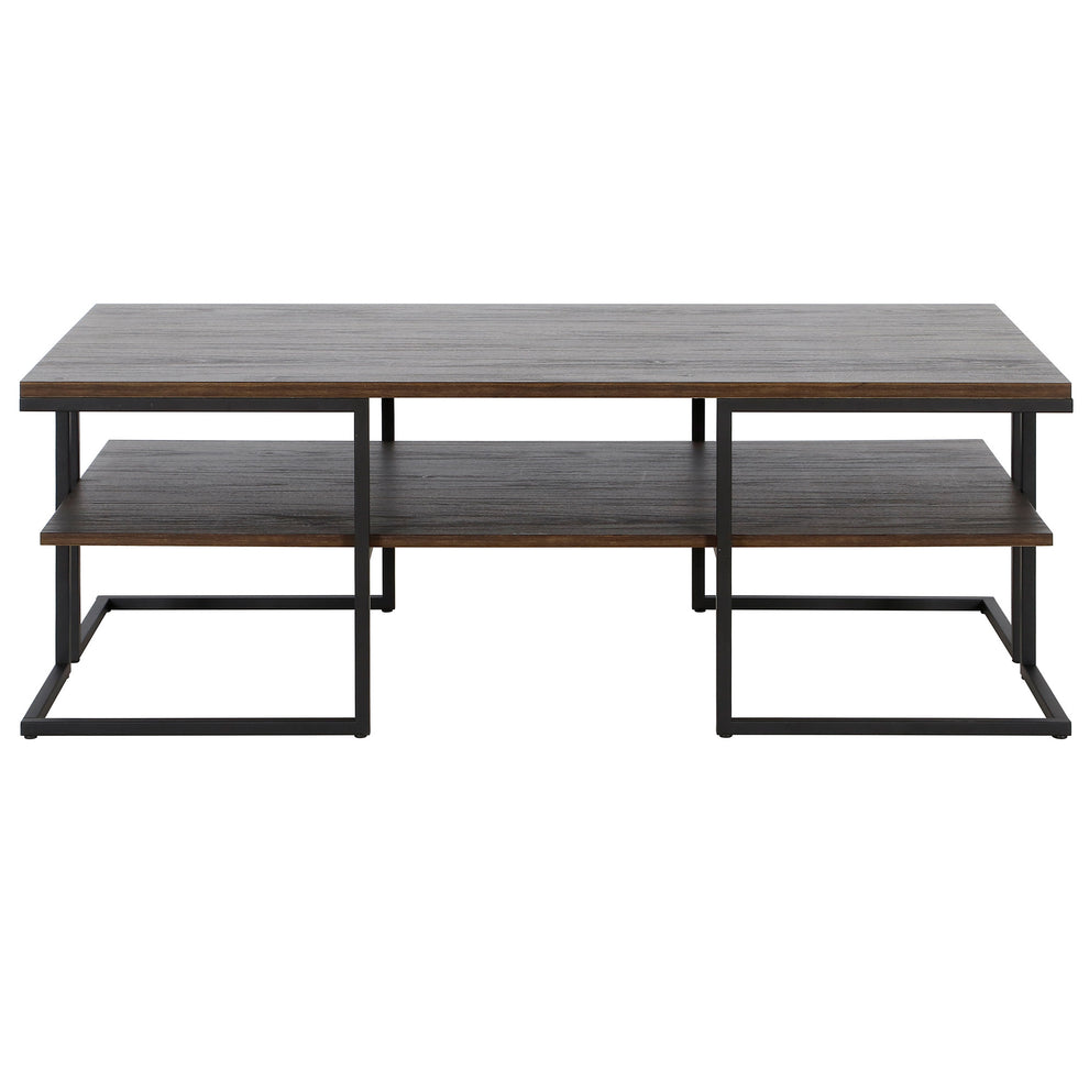 Black Steel Coffee Table With Shelf By Homeroots | Coffee Tables | Modishstore - 3