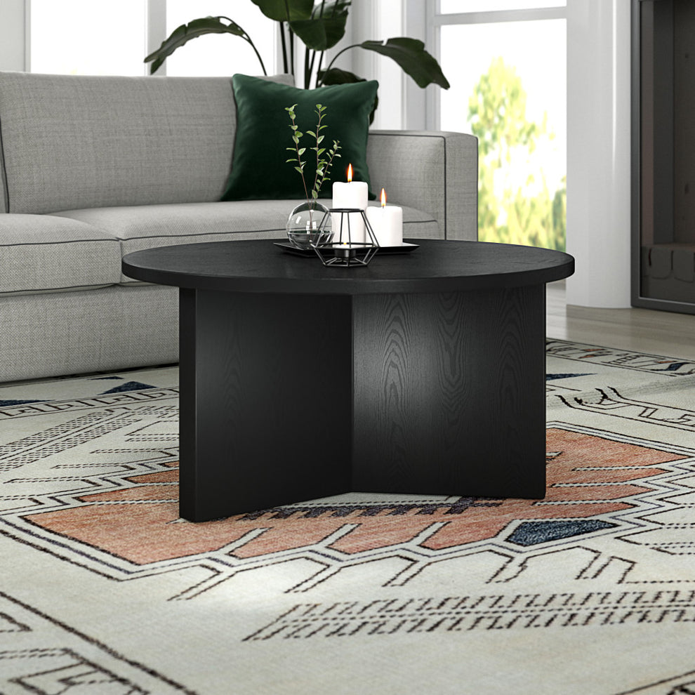 Black Round Coffee Table By Homeroots | Coffee Tables | Modishstore - 6