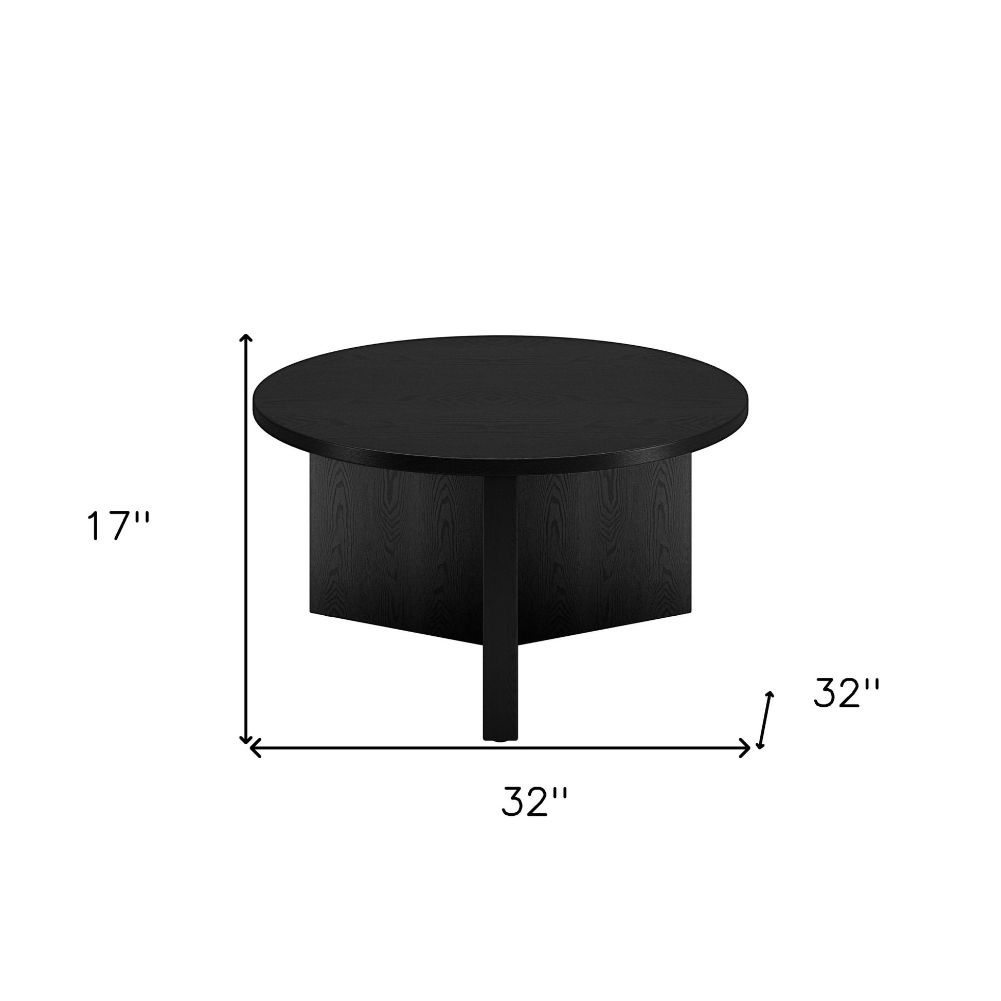 Black Round Coffee Table By Homeroots | Coffee Tables | Modishstore - 7