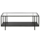 Clear And Black Glass And Steel Coffee Table With Shelf By Homeroots | Coffee Tables | Modishstore - 3