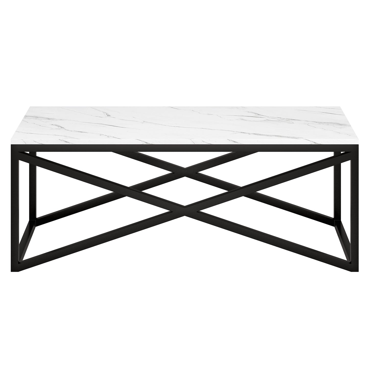 Black Faux Marble And Steel Coffee Table By Homeroots | Coffee Tables | Modishstore - 3