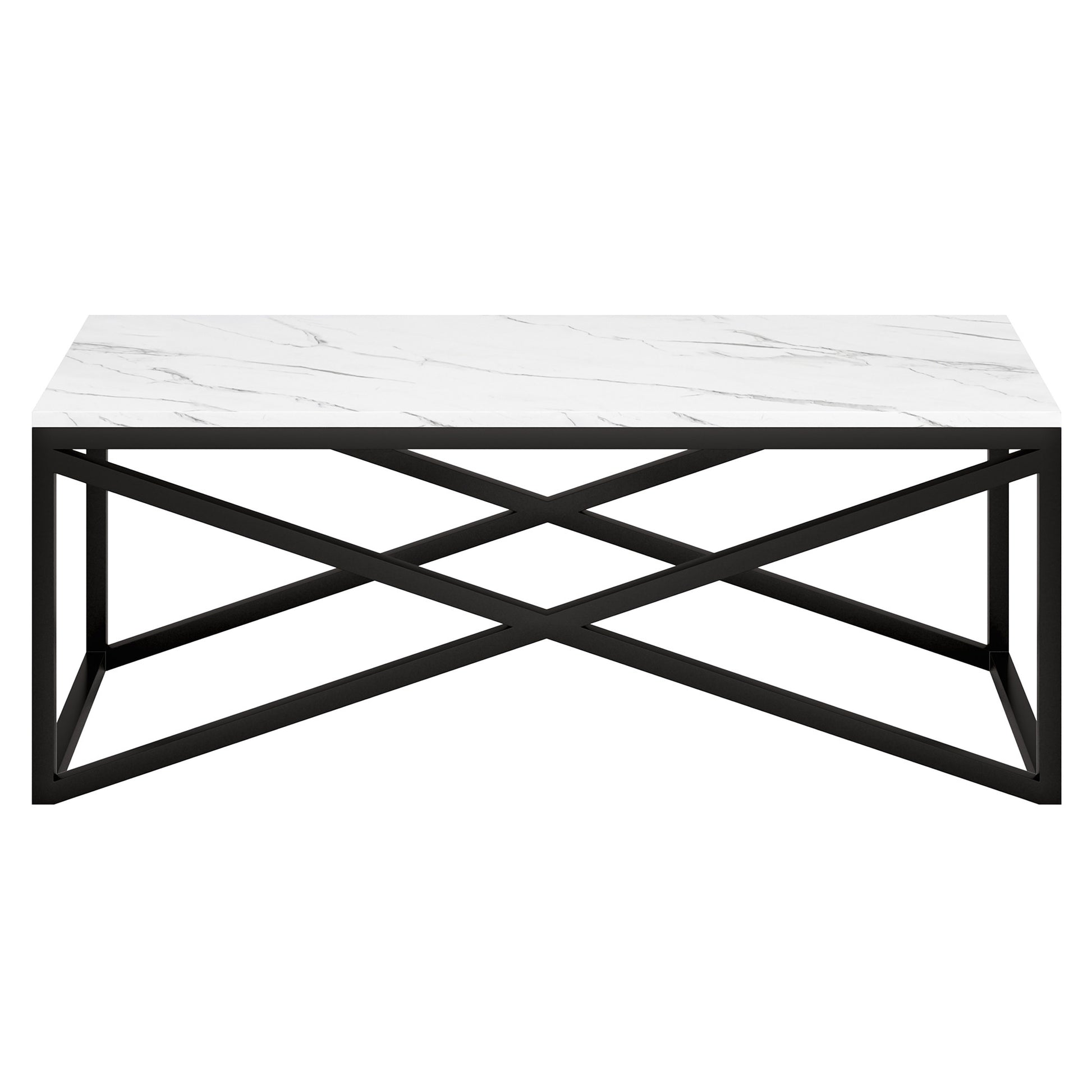 Black Faux Marble And Steel Coffee Table By Homeroots | Coffee Tables | Modishstore - 3