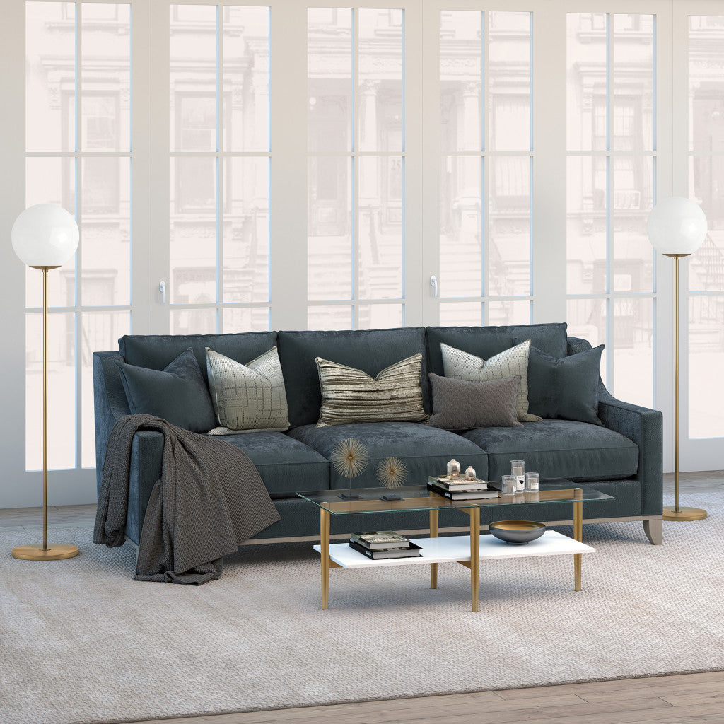 Gold Glass And Steel Coffee Table With Shelf By Homeroots | Coffee Tables | Modishstore - 8