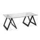 Black Glass And Steel Coffee Table By Homeroots | Coffee Tables | Modishstore - 2
