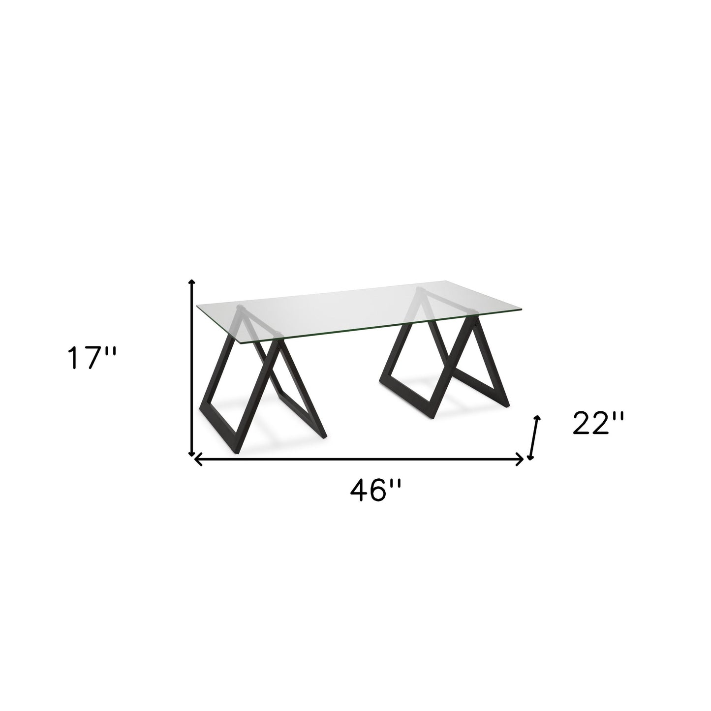 Black Glass And Steel Coffee Table By Homeroots | Coffee Tables | Modishstore - 8