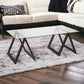 Black Glass And Steel Coffee Table By Homeroots | Coffee Tables | Modishstore - 1