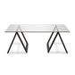 Black Glass And Steel Coffee Table By Homeroots | Coffee Tables | Modishstore - 3