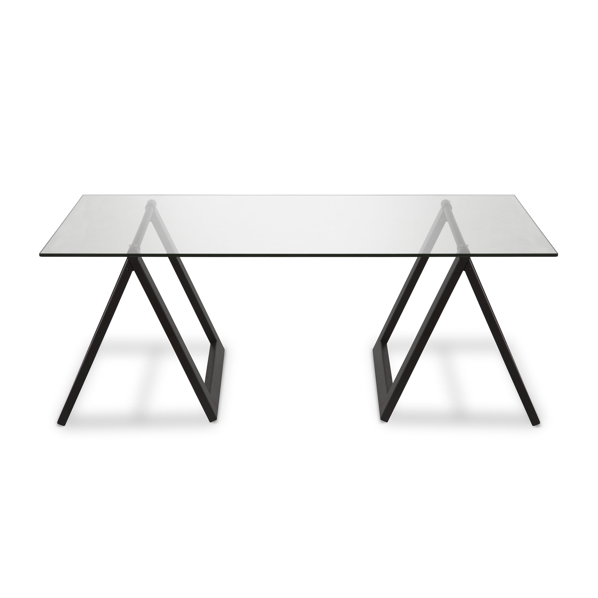 Black Glass And Steel Coffee Table By Homeroots | Coffee Tables | Modishstore - 3
