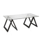 Black Glass And Steel Coffee Table By Homeroots | Coffee Tables | Modishstore - 4