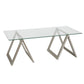 Clear Glass And Steel Coffee Table By Homeroots | Coffee Tables | Modishstore - 2