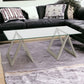 Clear Glass And Steel Coffee Table By Homeroots | Coffee Tables | Modishstore - 1