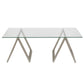 Clear Glass And Steel Coffee Table By Homeroots | Coffee Tables | Modishstore - 3