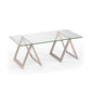 Clear Glass And Steel Coffee Table By Homeroots | Coffee Tables | Modishstore - 4