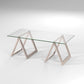 Clear Glass And Steel Coffee Table By Homeroots | Coffee Tables | Modishstore - 5