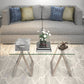 Clear Glass And Steel Coffee Table By Homeroots | Coffee Tables | Modishstore - 8