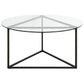 Black Glass And Steel Round Coffee Table By Homeroots | Coffee Tables | Modishstore - 2