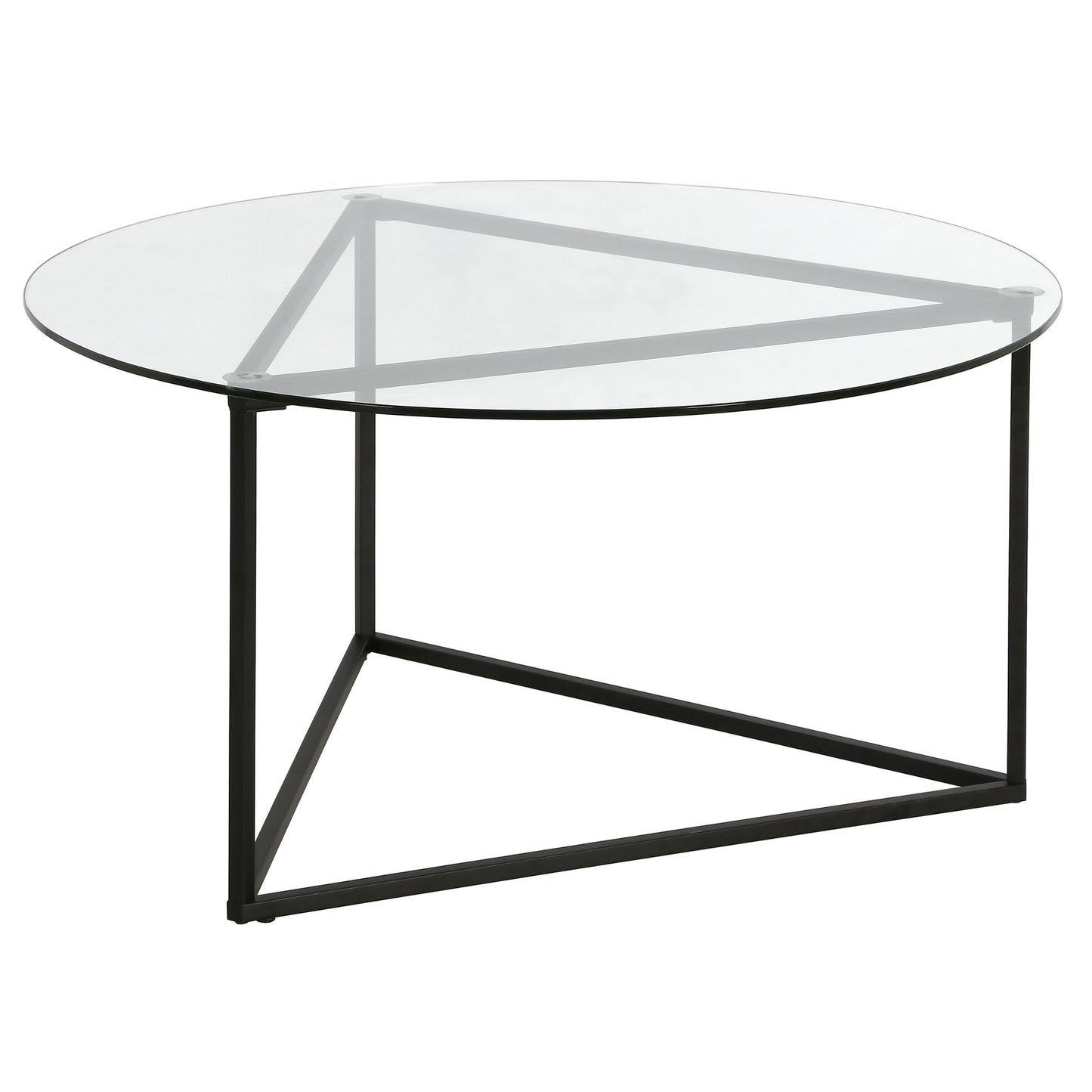 Black Glass And Steel Round Coffee Table By Homeroots | Coffee Tables | Modishstore - 4