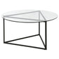 Black Glass And Steel Round Coffee Table By Homeroots | Coffee Tables | Modishstore - 5
