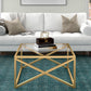 Gold Glass And Steel Square Coffee Table By Homeroots | Coffee Tables | Modishstore - 5