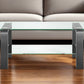 Gray Glass And Steel Coffee Table With Shelf By Homeroots | Coffee Tables | Modishstore - 1