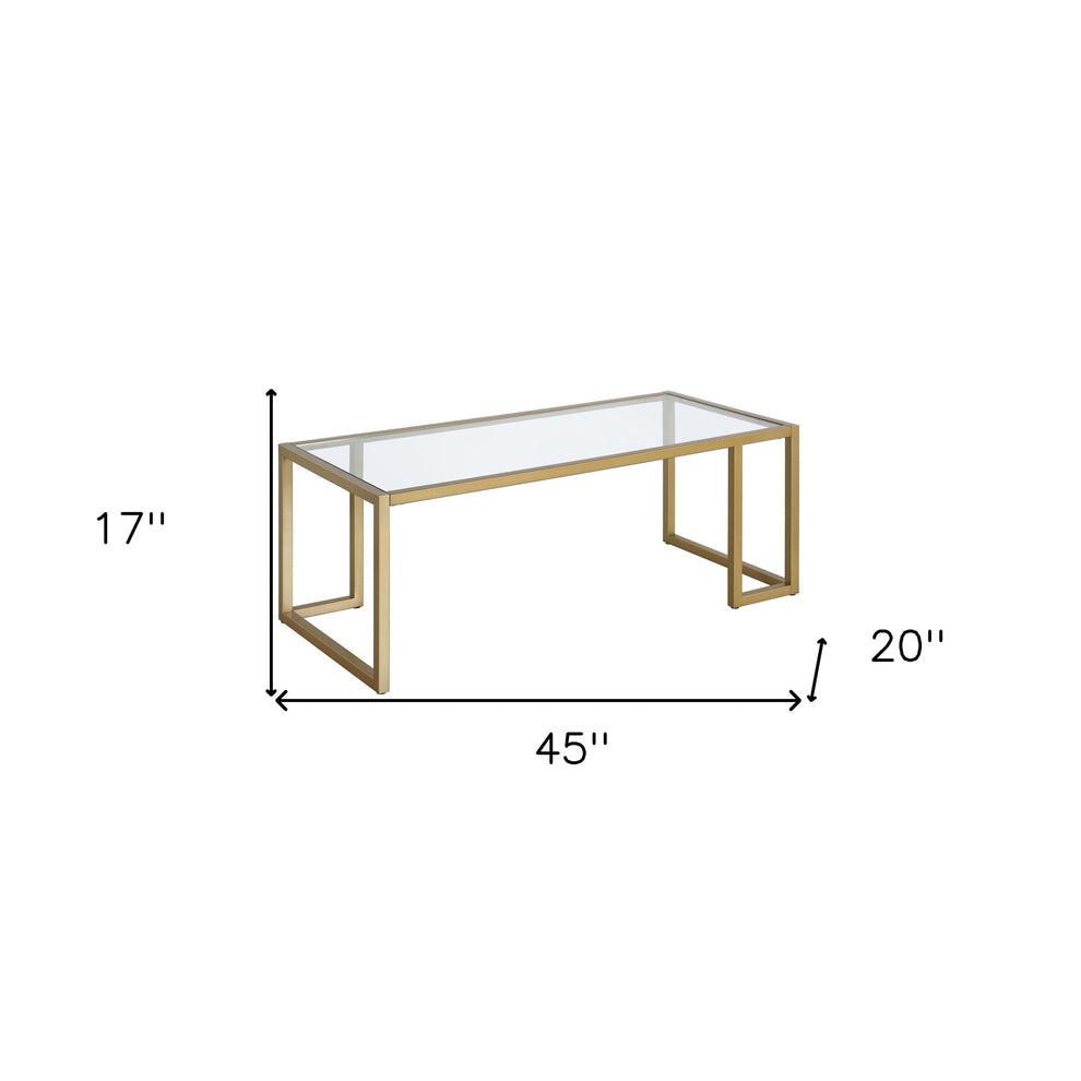 Gold Glass And Steel Coffee Table By Homeroots | Coffee Tables | Modishstore - 7