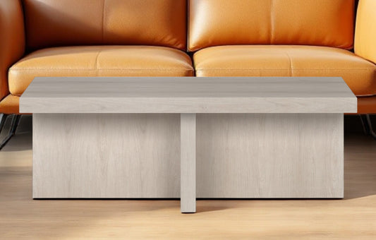 Alder White Wood Coffee Table By Homeroots | Coffee Tables | Modishstore - 1